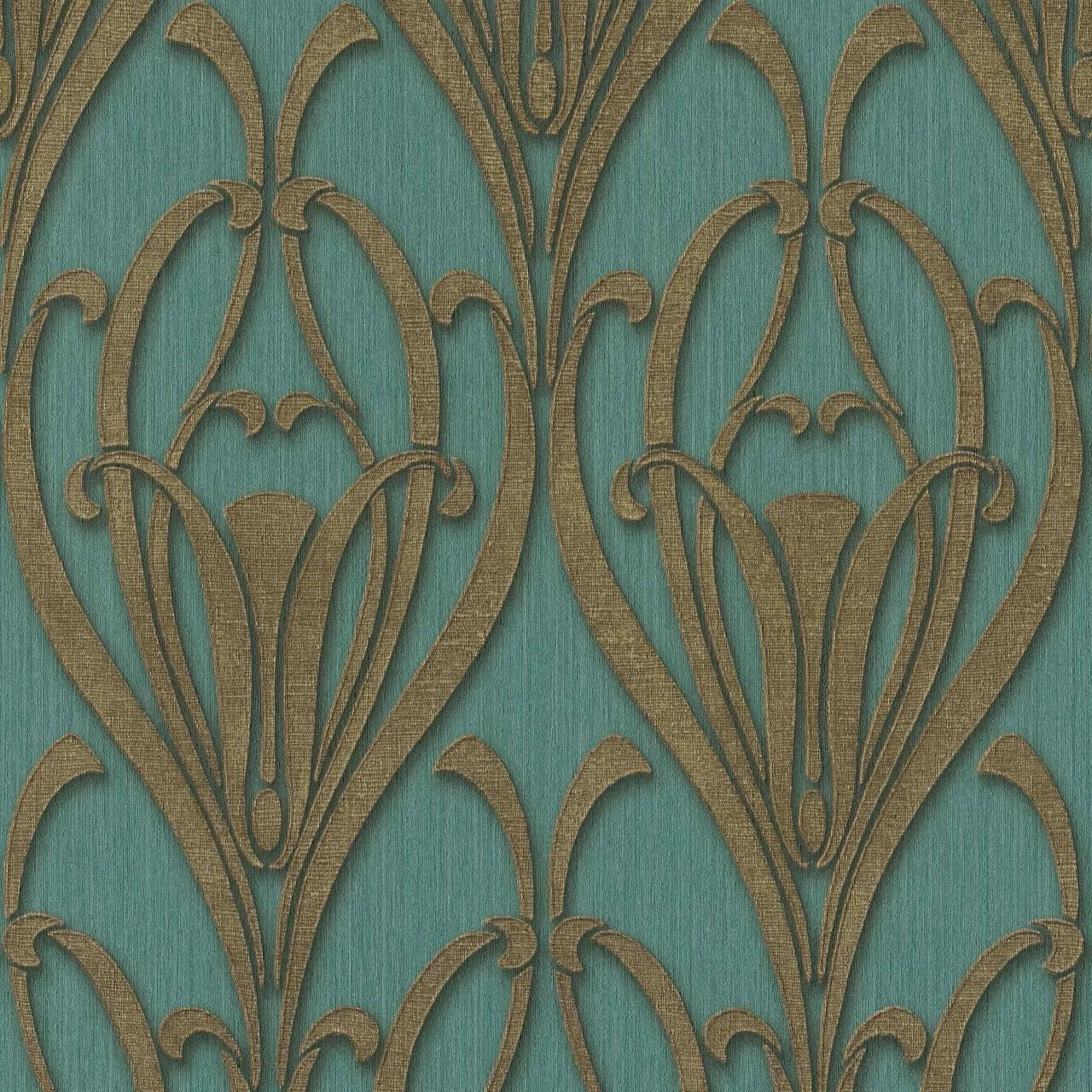 A.S. Creation | Mata Hari | 380915 | Vliestapete | Barock | 0.53 X 10.05 M | Braun | Petrol 1 A.S. Creation | Mata Hari | 380915 | Vliestapete | Barock | 0.53 X 10.05 M | Braun | Petrol