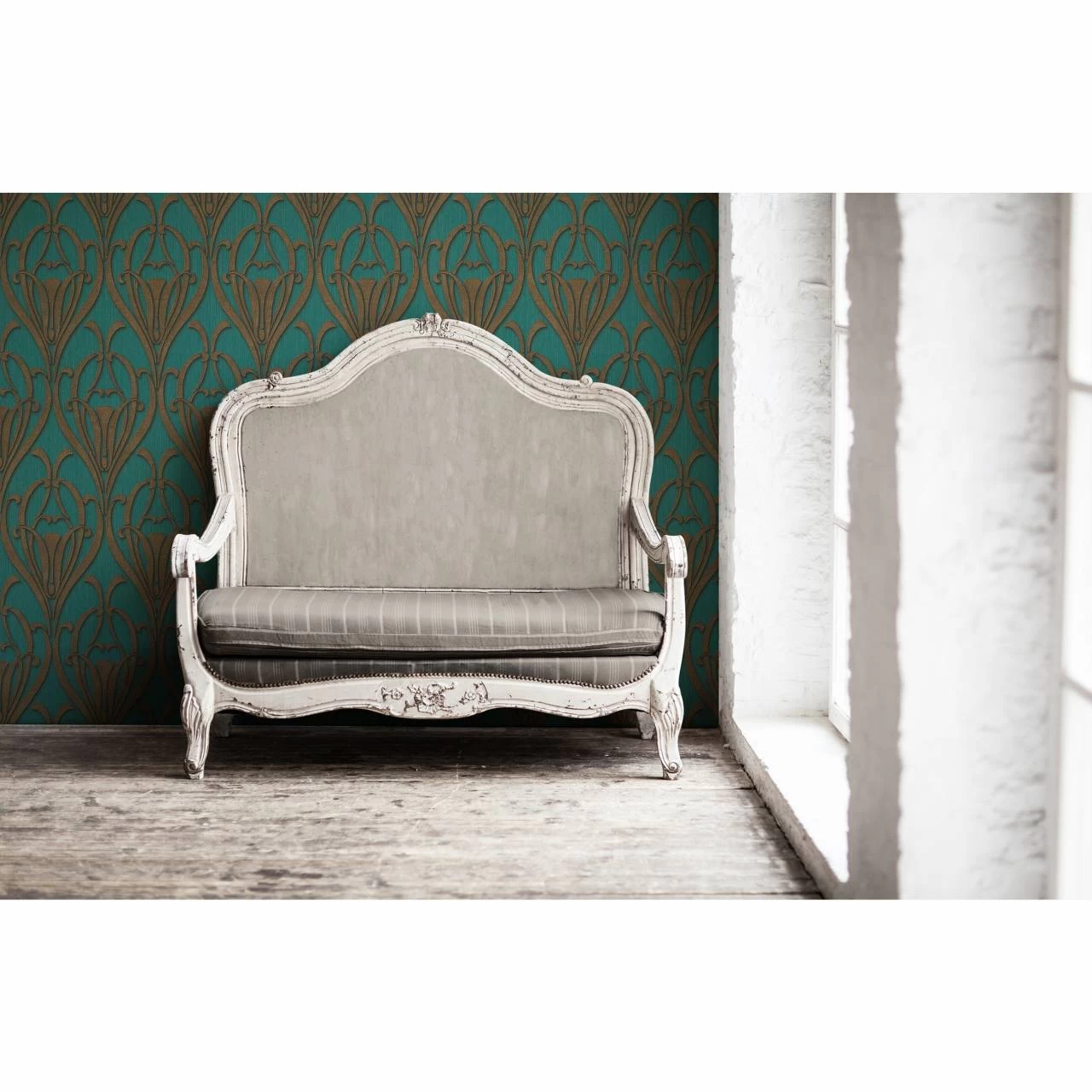 A.S. Creation | Mata Hari | 380915 | Vliestapete | Barock | 0.53 X 10.05 M | Braun | Petrol 5 A.S. Creation | Mata Hari | 380915 | Vliestapete | Barock | 0.53 X 10.05 M | Braun | Petrol – Bild 5