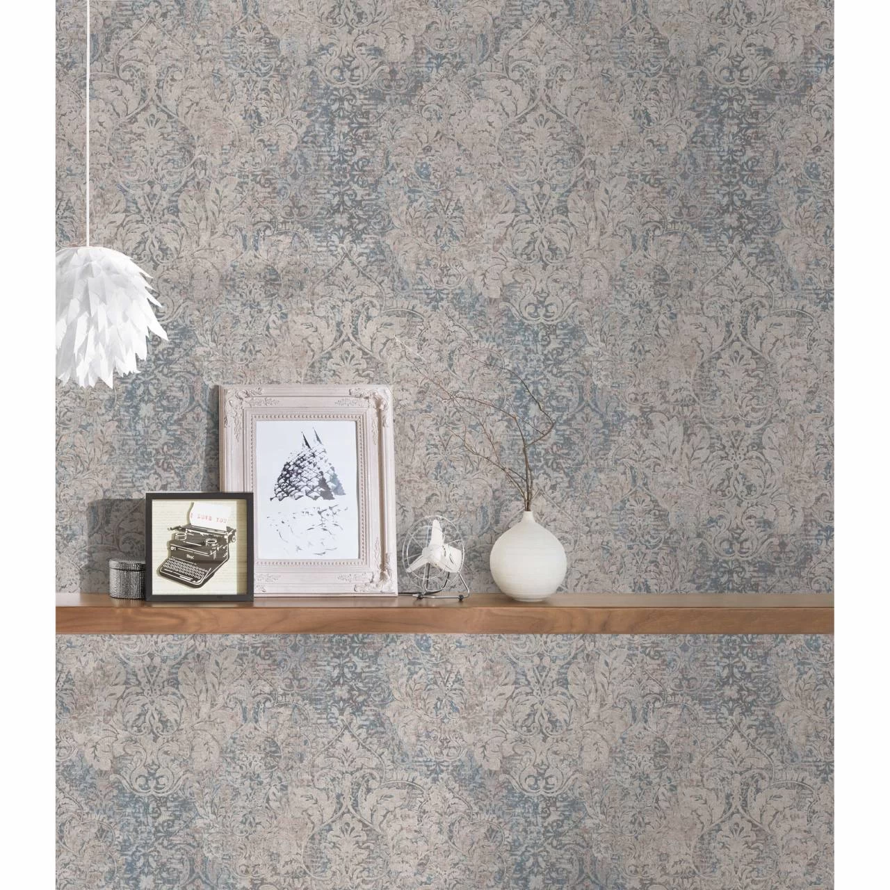 A.S. Creation | Mata Hari | 380931 | Vliestapete | Barock | 0.53 X 10.05 M | Beige | Braun | Blau 2 A.S. Creation | Mata Hari | 380931 | Vliestapete | Barock | 0.53 X 10.05 M | Beige | Braun | Blau – Bild 2