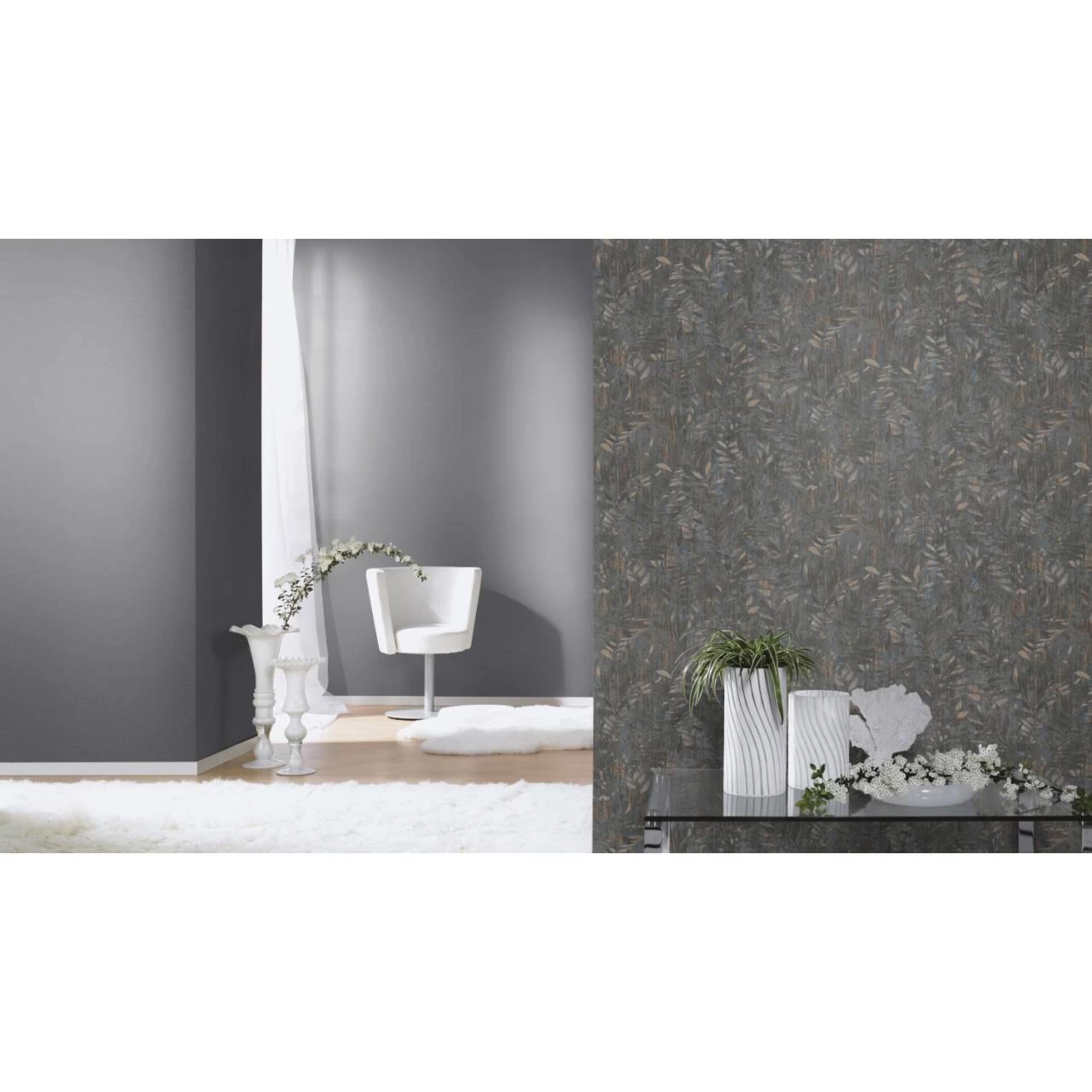 Rasch | Barbara Home Collection III | 561289 | Vliestapete | Botanisch | 0.53 X 10.05 M | Grau 2 Rasch | Barbara Home Collection III | 561289 | Vliestapete | Botanisch | 0.53 X 10.05 M | Grau – Bild 2