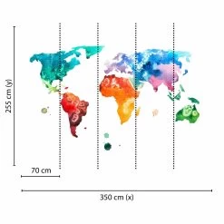 A.S. Creation | Designwalls | DD118696 | Fototapete | Vlies | 350 X 255 Cm | Weltkarte | Bunt -Boutique-Tapetenladen DD118696 1 1280x1280