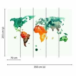 A.S. Creation | Designwalls | DD118700 | Fototapete | Vlies | 350 X 255 Cm | Weltkarte | Bunt -Boutique-Tapetenladen DD118700 1 1280x1280